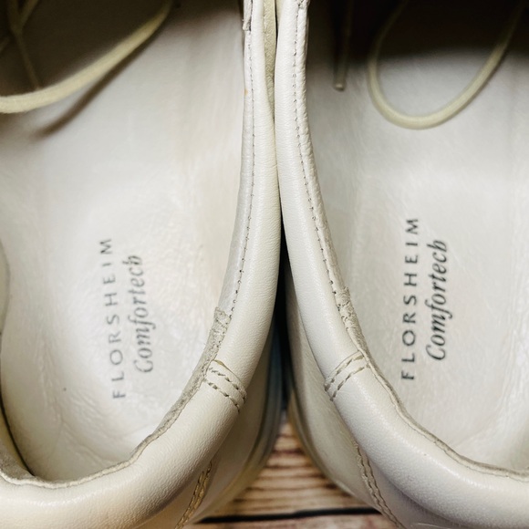 FLORSHEIM Mens Shoes Sneakers Size 9.5 Lace Up Comfortech White Leather Chukkah - Picture 8 of 10